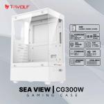Case Máy Tính T-WOLF TW-CG300W, Thiết Kế Trắng Hiện Đại, 3 Fan LED RGB Vô Cực, Hỗ Trợ Main ATX