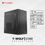 Case T-WOLF TW-C100 Black, vỏ máy tính ATX/Micro-ATX, thiết kế thoáng khí, dễ lắp linh kiện