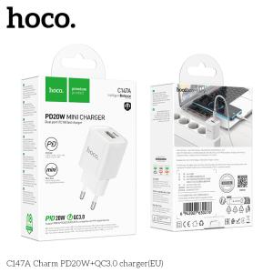 Cốc sạc nhanh PD20W Hoco C147A, Sạc Nhanh An Toàn, Mini Gọn, Tương Thích iPhone iPad Android, Công Tác, Du Lịch, Văn Phòng, Học Tập, Game, Chống Quá Tải, Bền Bỉ, Tiện Lợi, Sạc Ổn Định
