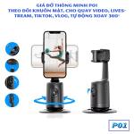 Giá Đỡ Thông Minh Gimbal P01 Black, Xoay 360 Độ Tự Động Theo Dõi Khuôn Mặt, Livestream Vlog TikTok Chống Rung Mượt Mà, Pin Sạc Dung Lượng Cao, Tương Thích Android iPhone