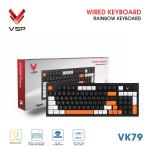 Keyboard VSP VK79 giả cơ, kiểu dáng tối giản, phím đàn hồi cao, ánh sáng RGB rực rỡ, kết nối Type-C ổn định, núm xoay volume tiện lợi, trải nghiệm gõ nhanh nhạy và chính xác từng cú chạm.