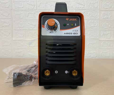 Máy hàn que Jasic Ares 120 inverter IGBT 120A, hàn que 1.6–3.2 mm, hàn 2.5 mm liên tục hiệu suất 100%, thiết kế hộp vali gọn nhẹ