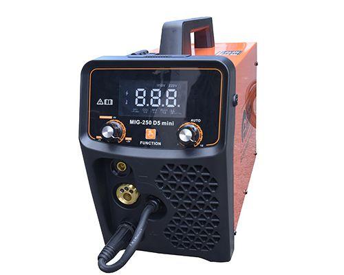 Máy hàn MIG 250 D5 Mini EDON, Inverter IGBT đa PCB, hàn MIG/MAG & MMA, dòng MIG 10-250A & que 50-160A, công suất ~8KVA, vỏ kim loại nhẹ, hiệu suất cao, mối hàn đẹp ổn định cho xưởng & DIY