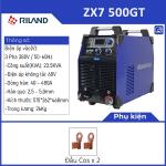 Máy hàn que Riland ZX7 500GT, dòng cực mạnh 500A, hàn que 4.0-6.0 mm, công nghệ Inverter, hiệu suất cao, dùng dây dài đến 100m