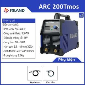 Máy hàn RILAND ARC 200T, công nghệ MOSFET 12 bo + ARC FORCE & HOT START, hàn que Ø1,6-3,2mm (kéo que 4,0mm), thiết kế mặt đồng hồ, tản nhiệt mới, tiết kiệm điện, bền bỉ