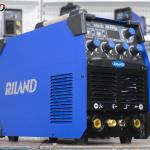 Máy hàn RILAND TIG 300A MOS inverter, 2 chế độ TIG + MMA, dòng 10-300A TIG & 20-230A que, lựa chọn 2T/4T, điều chỉnh post-gas / slope, khởi hồ quang HF nhanh, mối hàn inox & thép sắc nét