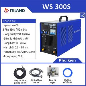 Máy hàn Riland WS 300S hàn vật liệu 0,5-8 mm và điều chỉnh dòng linh hoạt; “máy hàn TIG 300S” đảm bảo chất lượng & độ bền cao.