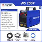 Máy hàn TIG Riland WS 200P inverter Pulse, dòng 10-200A, chế độ TIG + Pulse + MMA, trễ khí linh hoạt, hỗ trợ điều khiển từ xa, thiết kế nhỏ gọn & bền, mối hàn đẹp & ổn định