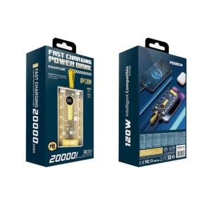 Pin Dự Phòng 20000mAh Phantom P22 120 Sạc Siêu Tốc PD QC 3.0, Bảo Vệ An Toàn, Tương Thích Đa Thiết Bị