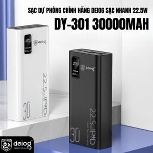 Pin Dự Phòng 30000mAh Deiog DY-301 Chính Hãng, Sạc Nhanh PD QC3.0 22.5W, 3 Cổng Đa Năng Cho iPhone, Samsung, Xiaomi, iPad – Dung Lượng Lớn, Thiết Kế Gọn, An Toàn Bảo Vệ Thiết Bị