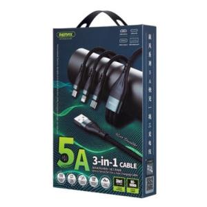 Remax RC-199TH 3-in-1 Cable 1,2m – Type-C / Lightning / MicroUSB, hỗ trợ sạc & truyền dữ liệu