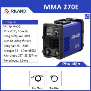 RILAND MMA 270E, máy hàn chuyên dụng IGBT, vận hành êm ái, tiết kiệm năng lượng, hoàn hảo cho thợ cơ khí