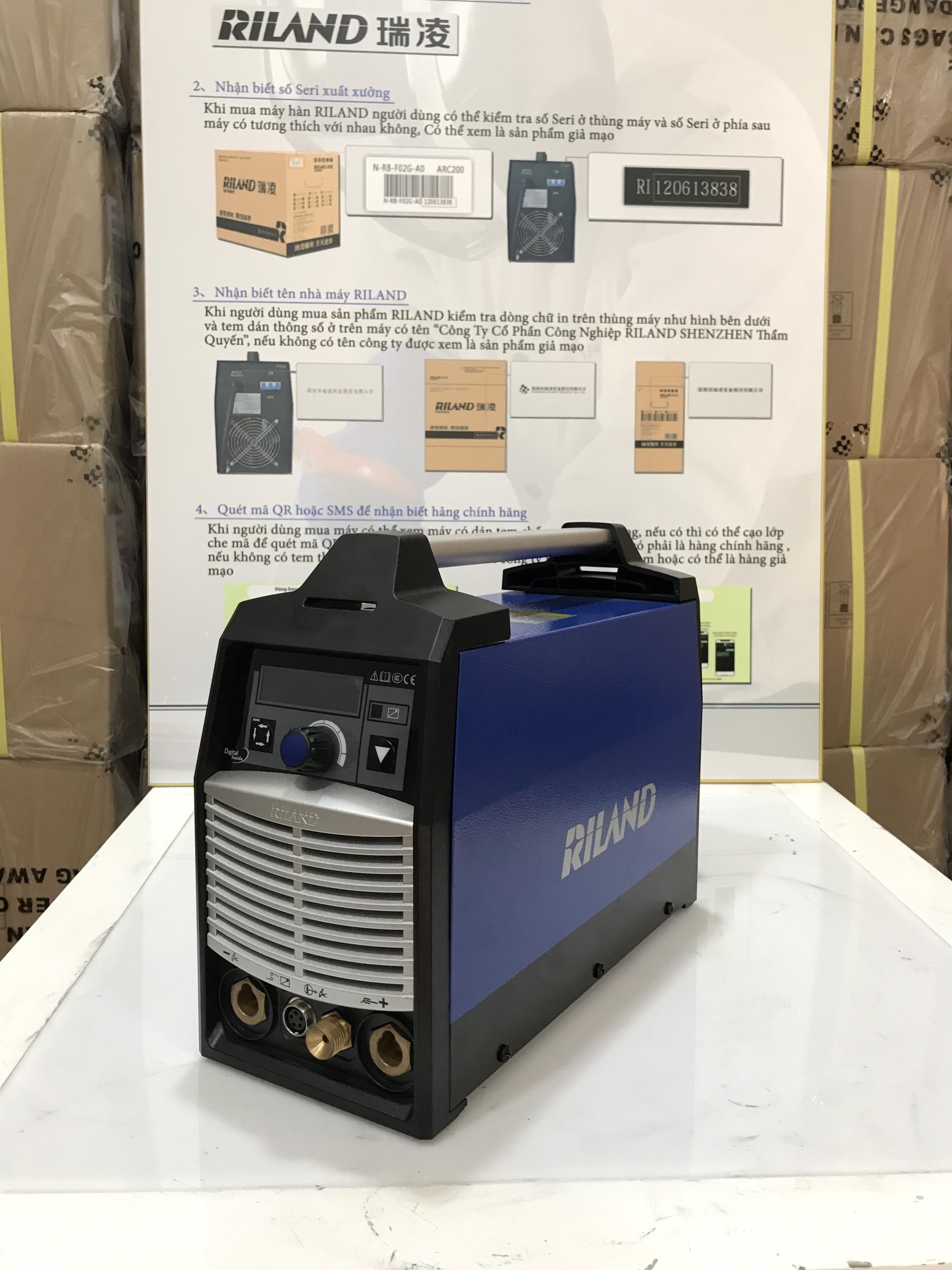 Riland TIG 200PAC/DC GDM, máy hàn đa năng AC/DC, hàn nhôm, inox, que, hỗ trợ 2T / 4T, công suất 3,8 KVA, vỏ kim loại sơn tĩnh điện, nhẹ 6,5kg, chống quá tải & điện yếu, mối hàn đẹp & ổn định