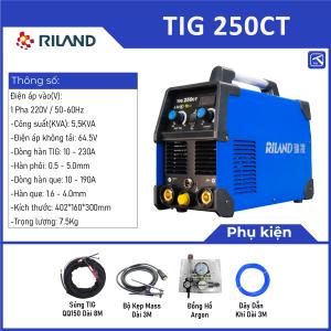 RILAND TIG 250CT, máy hàn đa năng TIG + MMA, công nghệ MOS inverter cho độ ổn định cao, dòng hàn 10-230A, khí trễ 1-10s, mối hàn inox & thép mỏng đẹp, dễ mang theo & hoạt động bền bỉ