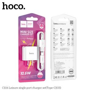 SẠC NHANH Hoco C106 Type-C – Bộ sạc 20W, sạc siêu tốc cho smartphone và tablet, an toàn tuyệt đối.