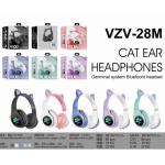 Tai nghe Bluetooth VZV 28M, Âm thanh nổi Hi-Fi, LED RGB đổi màu, pin bền 20 giờ, mic đàm thoại rõ, thiết kế chụp tai chống ồn, phù hợp học tập làm việc giải trí