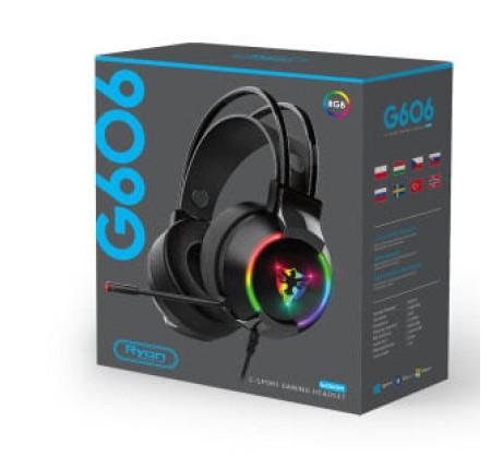 Tai Nghe Gaming G606 LED RGB USB 7.1, Âm Thanh Vòm Chân Thực, Đèn LED Đa Màu, Mic Giảm Ồn, Thoải Mái Khi Chơi Game Dài Giờ, Tương Thích PC Laptop PS5