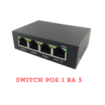Switch POE Uplink 1 Into 3, Chia Nguồn PoE Cho 3 Thiết Bị, Mở Rộng Dây Mạng Sẵn Có, Công Suất 30W In, 24W Mỗi Cổng Out, Hỗ Trợ 100M–1G, Ray Gắn Tủ, Plug & Play Cho Camera / AP