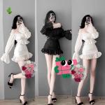Set đồ nữ áo bẹt vai dài tay phối chân váy hot trend, form chuẩn, dễ phối đồ, giá sỉ hấp dẫn, hợp xu hướng hiện đại