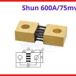 Shunt điện trở 600A, 75mV đo dòng điện DC chuyên dụng cho máy hàn công nghiệp, linh kiện lắp ráp thiết bị đo điện, độ chính xác cao, chịu tải ổn định, vật liệu hợp kim đồng mangan, chống ăn mòn hiệu quả.