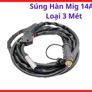 Mỏ Hàn CO2 14AK Dài 3 Mét, Súng Hàn MIG Chuẩn EU Connector Cho Máy Hàn Mini, Ruột Gà Truyền Dây Êm, Hỗ Trợ Hồ Quang Ổn Định, Dễ Bảo Trì Và Thay Đầu Tip M6, Thích Hợp Xưởng Cơ Khí Gia Đình Và Thợ Hàn Di Động, kho linh kiện máy hàn.