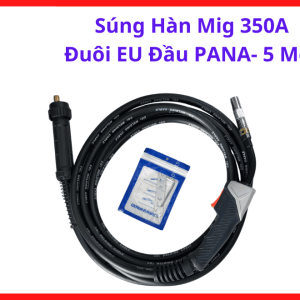 Súng Hàn MIG 350A Đuôi EU Đầu Pana 5 Mét, Tay Súng Hàn MIG Dùng Khí CO2 Hoặc Khí Trộn, Hỗ Trợ Hàn Kim Loại Liên Tục Với Cấu Tạo Dễ Thay Béc Hàn Và Cổ Cong MIG, kho linh kiện máy hàn.