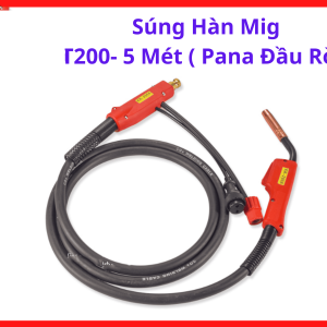 Súng Hàn MIG T200 Pana Dài 5m, Mỏ Hàn MIG 200A Cho Máy Hàn Đầu Rời Chuẩn Pana, Dễ Bảo Trì Và Thay Thế Linh Kiện, Hỗ Trợ Di Chuyển Linh Hoạt Khi Hàn Khung Cửa Bàn Ghế Sắt Và Kết Cấu Kim Loại, kho linh kiện máy hàn.