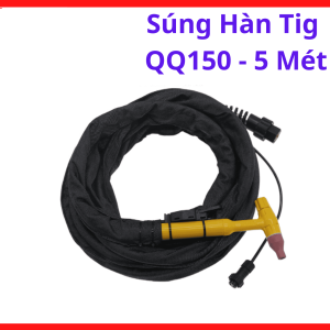 Súng Hàn TIG QQ150 5m Khí Chung, Mỏ Hàn TIG Cho Máy Hàn Inverter Dân Dụng, Dễ Thay Sứ Hàn Kẹp Kim Chụp Khí, Phù Hợp Xưởng Cơ Khí Gia Đình Và Thợ Hàn Inox Thực Tế, kho linh kiện máy hàn.