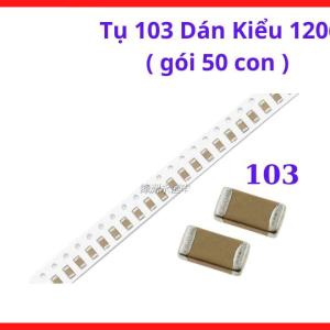 Tụ 103 Dán 1206 SMD, Gói 50 Con, Tụ Gốm 10nF 0.01uF MLCC, Linh Kiện Điện Tử Lọc Nhiễu, Ghép Tín Hiệu, Arduino ESP32 STM32 Và PCB Electronics