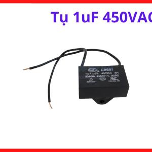 Tụ 1uF 450VAC CBB61, Tụ Quạt Điện Chính Hãng, Tụ Chạy Động Cơ AC, Tụ Film Polypropylene Chống Rò Điện, Dùng Cho Quạt Treo Tường, Quạt Trần, Máy Hút Khói, Máy Bơm Mini Và Thiết Bị Điện Gia Dụng