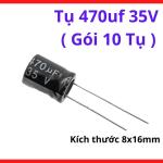 Tụ 470uF 35V Gói 10 Tụ Điện Phân Cực, Dùng Cho Mạch Lọc Nguồn, Máy Hàn Inverter, Bộ Điều Khiển, Nguồn Công Suất Và Thiết Bị Điện Tử Chuyên Dụng, linh kiện máy hàn.