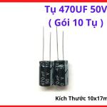 Tụ 470uF 50V Chân Cắm, Tụ Hóa Nhôm 10x17mm, Linh Kiện Thay Thế Cho Bo Mạch Điện Tử, Máy Hàn Inverter, Mạch Điều Khiển Công Nghiệp, Giúp Tăng Độ Ổn Định Nguồn Và Kéo Dài Tuổi Thọ Thiết Bị, linh kiện máy hàn.