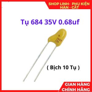Tụ Điện 684 35V 0.68uF Bịch 10 Tụ Có Cực, Linh Kiện Máy Hàn Inverter, Bộ Nguồn DC, Mạch Điều Khiển, Thiết Bị Điện Tử Công Nghiệp, Dễ Sử Dụng, linh kiện máy hàn.