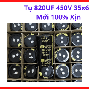Tụ 820uF 450V 35x60 Mới 100% Xịn, Tụ Điện Phân Cao Áp, Tụ Lọc Nguồn Máy Hàn Inverter, Máy Cắt Plasma, Biến Tần Công Nghiệp, Linh Kiện Điện Tử Công Suất Lớn
