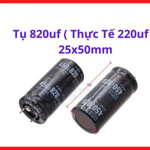 Tụ Nguồn Cao Áp 820uF 450V 25x50mm, Linh Kiện Sửa Chữa Máy Hàn Inverter, Nguồn Switching, Mạch Công Suất, Khả Năng Lưu Trữ Năng Lượng Cao, Giảm Nhiễu Và Chống Sụt Áp
