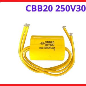 Tụ CBB20 306J 250V 30µF polypropylene capacitor dùng cho nguồn xung công nghiệp, máy hàn inverter, UPS, giúp giảm dao động điện áp và bảo vệ hệ thống điện tử công suất lớn, linh kiện máy hàn.