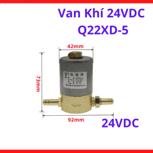 Van Khí 24VDC Q22XD-5, Van Điện Từ Khí Nén 2/2 Thường Đóng, Solenoid Valve 24VDC, Điều Khiển Khí CO2 Argon Máy Hàn MIG, Máy Cắt Plasma, Ren 1/8 Inch, Lưu Lượng Lớn, Đóng Mở Nhanh, Linh Kiện Công Nghiệp