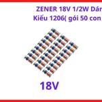Zener 18V 500mW SMD 1206, Gói 50 Con, Diode Bảo Vệ Nguồn Và Ổn Định Điện Áp Trong Mạch Điện Tử, linh kiện máy hàn.