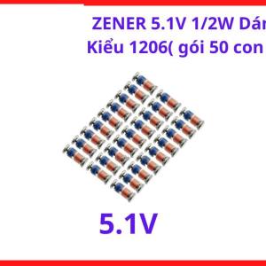 Zener 5.1V 500mW Dán 1206, Gói 50 Con, Diode Bảo Vệ Quá Áp Cho Mạch Logic 5V, Mạch Điều Khiển Và Thiết Bị Công Nghiệp